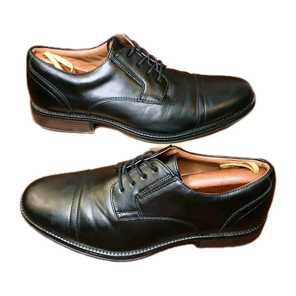 George Shoes Mens Size 12 Oxford Lace-Up Design Black Dress Shoes‎ Career #1169